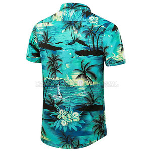 เสื้อฮาวายแขนสั้นคุณภาพสูงสำหรับผู้ชาย พิมพ์ลายตามสั่ง เสื้อฮาวายผู้ชายสำหรับขาย - Product Image 3