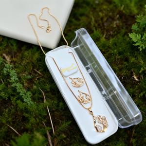Conjunto de Joyería de Moda con Colgante de Cadena y Piedra Austriaca Chapada en Oro - Product Image 3