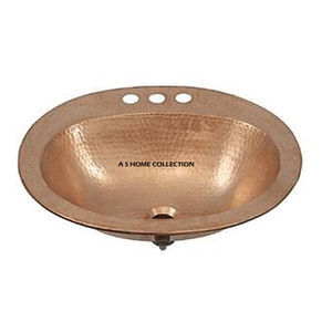 Évier de salle de bain ovale en cuivre de qualité supérieure, style moderne, évier encastré de qualité supérieure à prix avantageux - Product Image 3