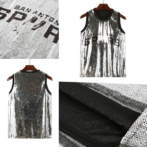 Custom-Made Embroidery San Antonio <b>Sequin</b> t Shirts for Ladies Gameday Sports Ladies <b>Sequin</b> <b>Tops</b> Basketball Team Sequined Shirt - Product Image 5