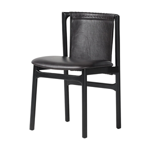 Black Wood Dining Chair with Artificial PU Leather Seat Modern Cafe Restaurant Hotel <b>Furniture</b> - Product Image 2