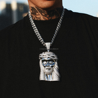 Bijoux Hip Hop glacés grande taille plaqué or 18 carats pendentif Jésus en argent 925 Moissanite diamant pour hommes et femmes