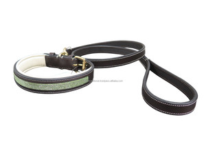 Leather <b>Dog</b> Collar and Lead Set Premium Pet Walking Accessories - Product Image 4
