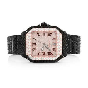 Nouvelle montre en moissanite VVS, montre en diamant, montre classique hip-hop de luxe, montre mécanique automatique pour hommes, fabriquée en Inde - Product Image 3