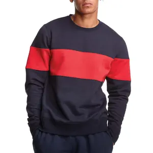 Recién llegado, sudadera de cuello redondo de calidad Premium para hombre, ropa deportiva de moda con bloques de Color en el pecho, técnica bordada para invierno - Product Image 1