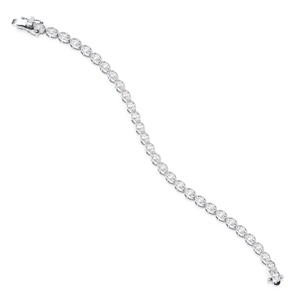 REYES Customizable 7Ct Oval Cut Moissanite Box Lock Tennis <b>Bracelet</b> in 925 Sterling Silver Perfect Anniversary Gift for Wife - Product Image 2