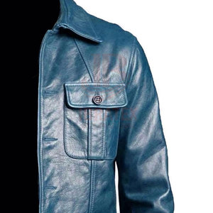 Chaqueta de Cuero IBRATEX de Alta Calidad Directo de Fábrica, Talla Grande, con Bolsillos Laterales, Transpirable, Ecológica, Informal de Invierno, Corte Regular para Hombre - Product Image 3