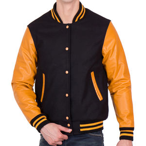 Blouson universitaire à capuche pour homme, style urbain, automne, doublure en fourrure de renard, imperméable, service OEM Pakistan, logo personnalisé, broderie frontale - Product Image 1