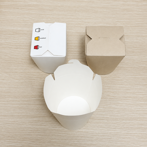Boîte à nouilles en papier kraft biodégradable personnalisée en gros, imprimée, écologique, avec revêtement UV pour emballage de spaghetti à emporter - Product Image 3