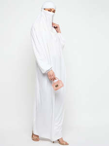 Nouvelle Abaya Blanche à Capuche 2026 pour Femme, Manches Longues, Longueur Ras du Sol, Vêtement Islamique Modeste, Coton Respirant, Tenue de Prière Moyen-Orient - Product Image 5