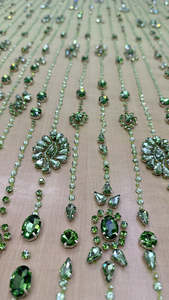 Tela de encaje bordada con cuentas de poliéster de alta densidad, la más vendida, para vestidos de novia, disponible para suministro mundial - Product Image 4