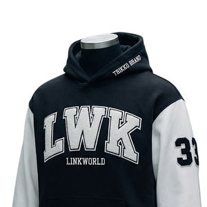 High Quality Wholesale Autumn Solid Embroidered Hooded Street Wear Custom Men's Hoodies Sweatshirts - Product Image 4