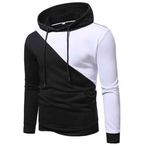 Sudadera con Capucha para Hombre, Diseño Color Block, Corte Ajustado, Tejida, Informal, para Otoño, con Bolsillos - Product Image 1