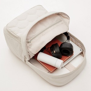 White Quilted Casual <b>Backpack</b> Lightweight <b>Backpack</b> Soft Bag Versatile Design <b>Backpack</b> - Product Image 5