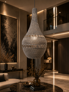 โคมไฟเพดาน LED ดีไซน์โบฮีเมียนทันสมัย แบรนด์ Sonnet Decor รุ่น Luxury ทำจากเหล็กถักมือ แสงวอร์มไวท์ 3500K CRI 80 เหมาะสำหรับที่อยู่อาศัย - Product Image 1
