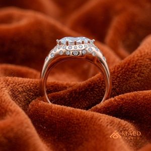 Moissanite <b>Dome</b> <b>Ring</b> for Women Rose Gold Engagement Wedding Anniversary Party Gift Jewelry Elegant Daily Wear Fashion Style - Product Image 2