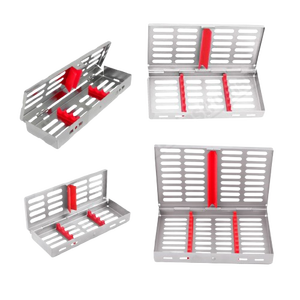 Fuente de alimentación Manual de acero inoxidable, certificado CE, instrumentos quirúrgicos dentales, estante de casete, caja de esterilización, 7 Uds. - Product Image 1