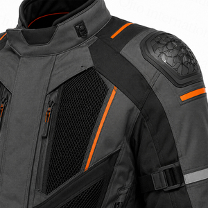 เสื้อแจ็คเก็ตมอเตอร์ไซค์ผ้าตาข่ายดีไซน์ใหม่ CE Armours ระบายอากาศได้ดี เหมาะกับทุกฤดู สำหรับผู้ชาย ขี่มอเตอร์ไซค์ผจญภัย  ผ้าคอร์ดูร่า - Product Image 4