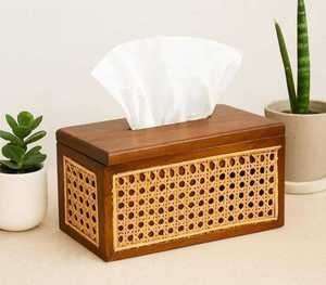 Caja dispensadora de pañuelos de madera vintage de primera calidad para decoración del hogar y uso como regalo, disponible a precio de mayoreo. - Product Image 3