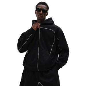 Ensemble survêtement unisexe personnalisé en molleton technique coupe-vent style streetwear : sweat à capuche et jogging hip-hop – Vente en gros - Product Image 2
