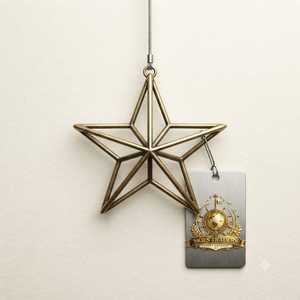 Colgante de estrella de latón martillado, adorno metálico para espacios interiores, ambiente festivo y decoraciones de temporada - Product Image 6