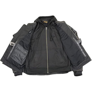 เสื้อแจ็คเก็ตหนังสีดำสำหรับผู้ชาย SAMROZ SPORTS รุ่น ‘Utility Pocket’ แบบมีช่องระบายอากาศ สไตล์สกู๊ตเตอร์ พร้อมฮู้ด - Product Image 2