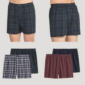 Ropa Interior Masculina Casual al por Mayor, Calzoncillos Boxer para Hombre con Estampado a Cuadros, Talla Grande, Algodón Puro, Ropa Interior Masculina Holgada - Product Image 5