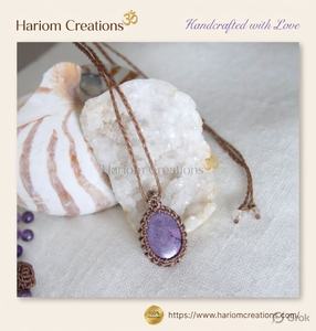 Collier pendentif en macramé fait main avec perle d'eau douce taille émeraude, style bohème naturel, chaîne en bambou ajustable, bijou de guérison - Product Image 2