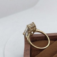 Diamant de laboratoire fantaisie foncé allongé de 5 carats, taille radiant, pour bague de fiançailles certifiée, bague de promesse ou d'anniversaire en or massif 18 carats