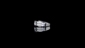 <b>Mens</b> Lab Grown Diamond 14K White Gold Rhodium Plated Matt Finish <b>Ring</b> Cut Solitaire Minimalist Luxury IGI Certified Engagement - Product Image 3