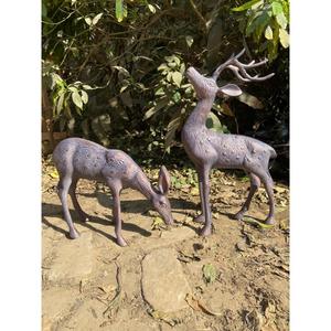 Life Size Bronze Deer Set <b>Christmas</b> Decoration Cast Iron Reindeer Sculpture Hot Sell - Product Image 3