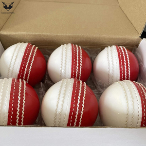 Pelotas de Cricket de Cuero de la Más Alta Calidad, Pelotas de Cuero Cosidas a Mano en Rojo y Blanco para Prácticas de Clubes de Cricket - Product Image 5
