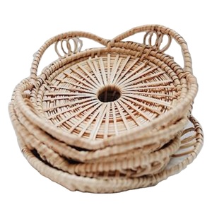 Elegant for Home Hotel Table Jute <b>Coaster</b> High Selling Quality Holder Hand Woven Jute Flax Oval Wicker Drink Cup <b>Coasters</b> - Product Image 1
