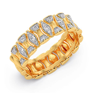 Anillo de Oro con Eslabones de Diamantes Geométricos - Product Image 1