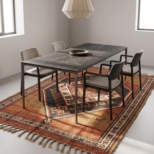Tapis en laine bouclée tissé à la main - Couleur unie, antidérapant, pour usage commercial et domestique, tapis de sol à poils moyens avec franges - Product Image 5