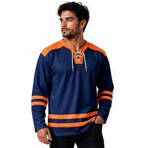 Uniforme de Hockey sobre Hielo Personalizado de Alto Rendimiento, Fabricante de Ropa Deportiva OEM, 100% Poliéster, Diseño con Bloques de Color y Cordones - Product Image 4