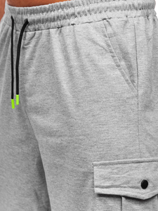Shorts décontractés tendance pour hommes, couleur unie, logo frontal, taille mi-haute élastique, séchage rapide, respirant, en toile et nylon écologiques, nouvelle collection été - Product Image 6