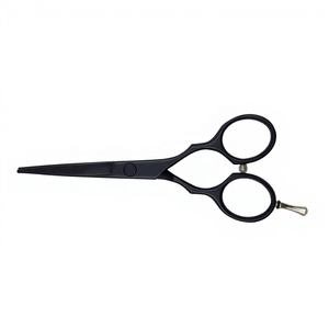 Ciseaux de barbier professionnels en acier inoxydable de 6 pouces, revêtement poudré noir, pour la coupe de cheveux longs en salon - Product Image 1