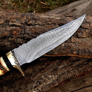 Handmade Damascus Hunting <b>Knife</b> Clip-Point Flat Blade Engraved Wood Handle Outdoor Survival Camping Wholesale Supply men - Product Image 5