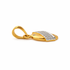 Pendentif de créateur en or jaune 18 carats avec diamants pour hommes et femmes, finition polie, géométrique, pour les fêtes, les mariages, le quotidien, cadeau, bijoux - Product Image 4