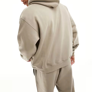 Premium Quality 100% Cotton Winter Printed Plaid <b>Men's</b> Oversized Two-Piece Fleece Tracksuit - Product Image 4