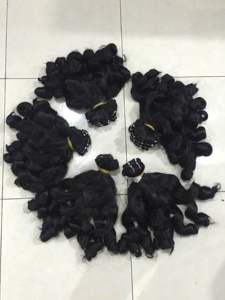 Extensions de cheveux humains Remy vietnamiens Bouncy Curl, trame naturelle à la machine, double trame, pointes prêtes à la permanente - Product Image 4