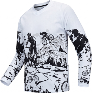 เสื้อจักรยานเสือภูเขาพิมพ์ลายคุณภาพสูง แบบสั่งทำพิเศษ แขนสั้น ไร้ตะเข็บ ระบายอากาศได้ดี แห้งเร็ว น้ำหนักเบา ผลิตจากโพลีเอสเตอร์ 100% - Product Image 3