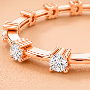Pulsera de Diamantes con Corte Brillante, Plateada en Plata con Oro Amarillo de 14 Quilates, Certificada por IGI, Joyería Nupcial Elegante y Minimalista, Regalo para - Product Image 5