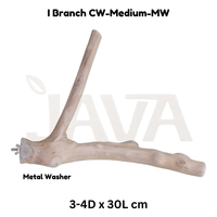 Javawood Jouet pour oiseaux en bois de café écologique et durable avec perchoir en forme de Y et support inspiré de la nature Fabriqué en Indonésie M MW