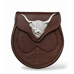 Sporran écossais en cuir végétalien pour homme avec sangle à chaîne, accessoires de costume - Product Image 1