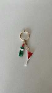 Handmade Beaded Drink <b>Bottle</b> Keychain <b>Mini</b> Cocktail Glass Charm Cute Bar Theme Key Ring Gift Wholesale Supplier - Product Image 3