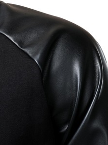 Fantastic Sporty Canvas Baseball <b>Jacket</b> with Geometric Pattern and Stand Collar-Stylish Varsity <b>Jackets</b> OEM/ODM Services Low MOQ - Product Image 2
