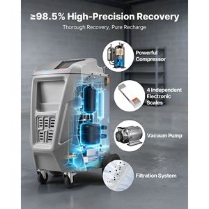Machine de récupération de réfrigérant entièrement automatique pour réparation automobile, écran tactile 7 pouces, précision supérieure à 98,5 % pour la récupération de climatisation (1234yf) - Product Image 4