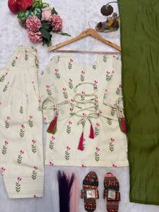 Conjunto de Salwar Dupatta Reversible, Elástico, de Secado Rápido y Sin Arrugas para Fiestas, Diseño Nuevo y Moderno para Niñas - Product Image 5